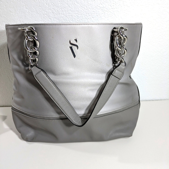 Silver Chain-Accent Tote Bag - Picture 1 of 4